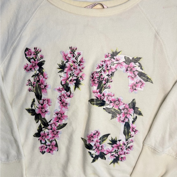 Victoria's Secret Cream Floral Sweatshirt - Picture 2 of 5